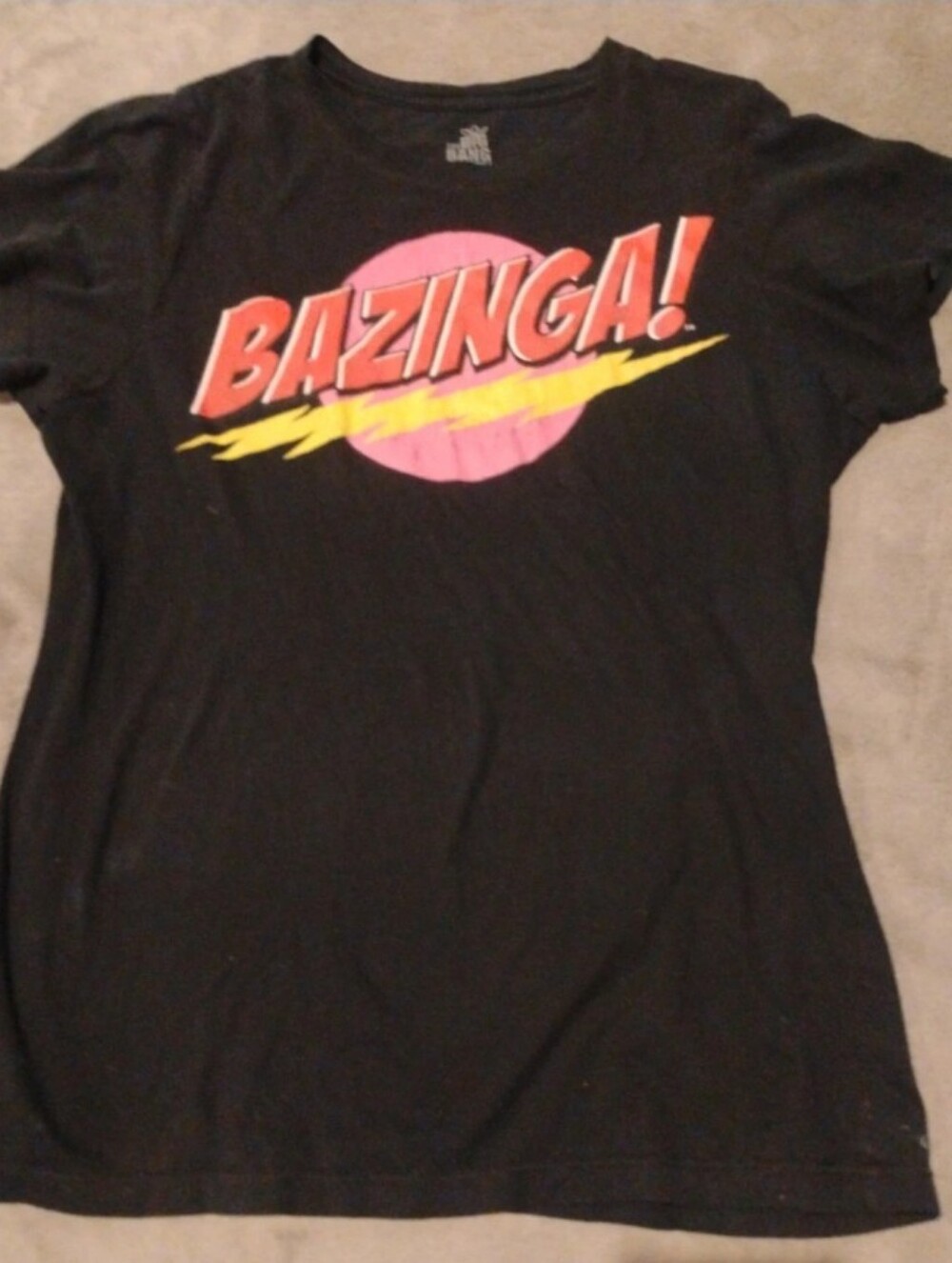 The Big Bang Theory Bazinga Graphic Tee Shirt Ripple Junction - Large